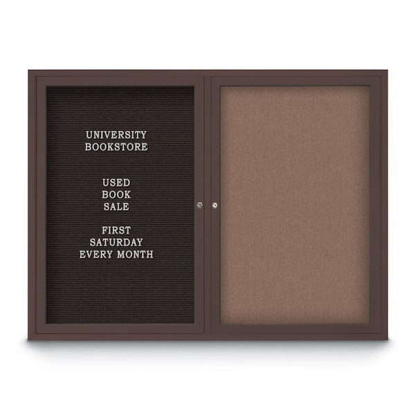 Corkboard, 24"x36", Cobalt Accent/Bronze